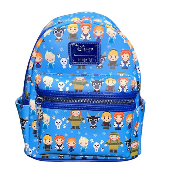 Loungefly Handbags - Disney Frozen Chibi Loungefly Mini Backpack Front Zippered Pouch NEW‎ WITH TAGS